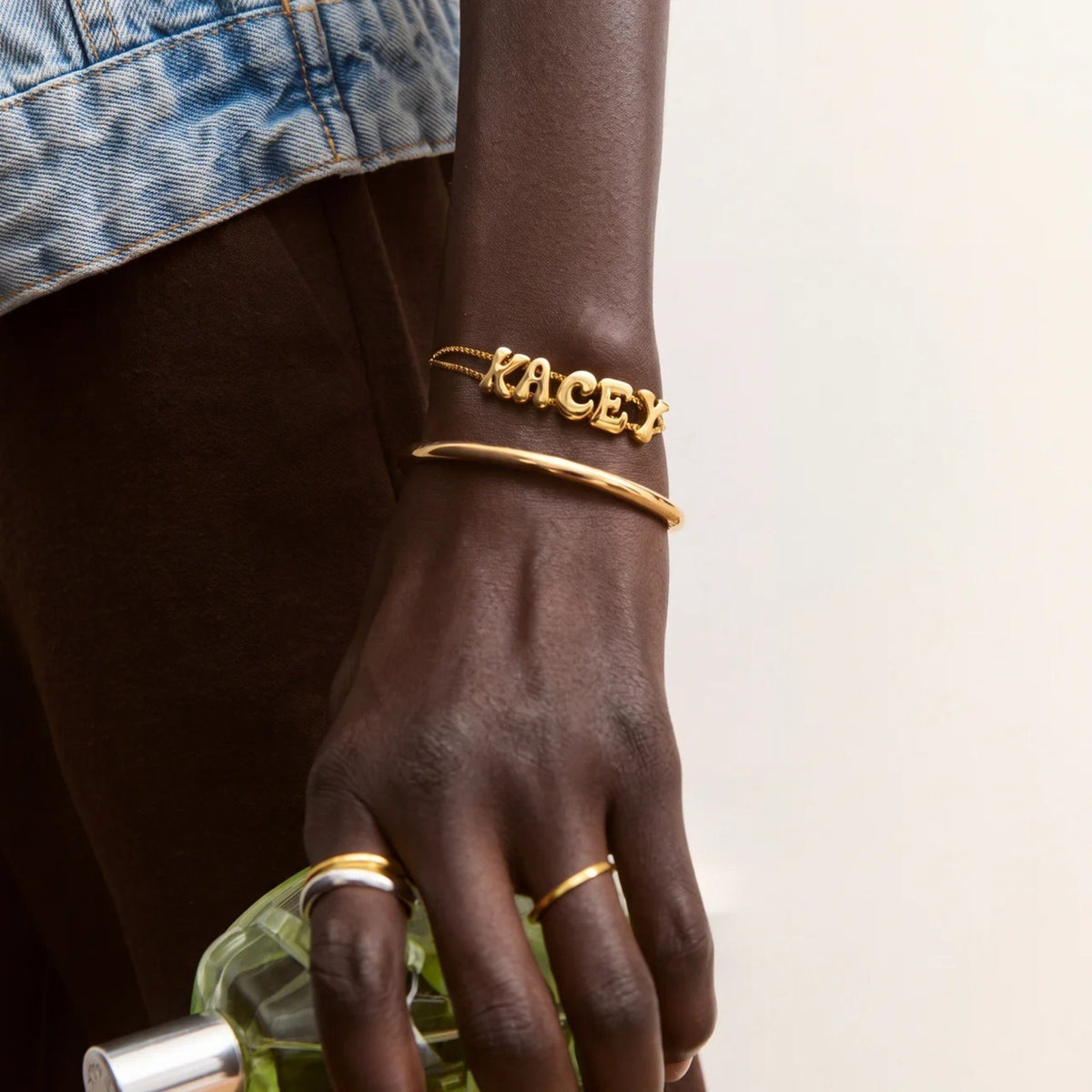 Bubble Letter Slider Custom Bracelet | Moonela