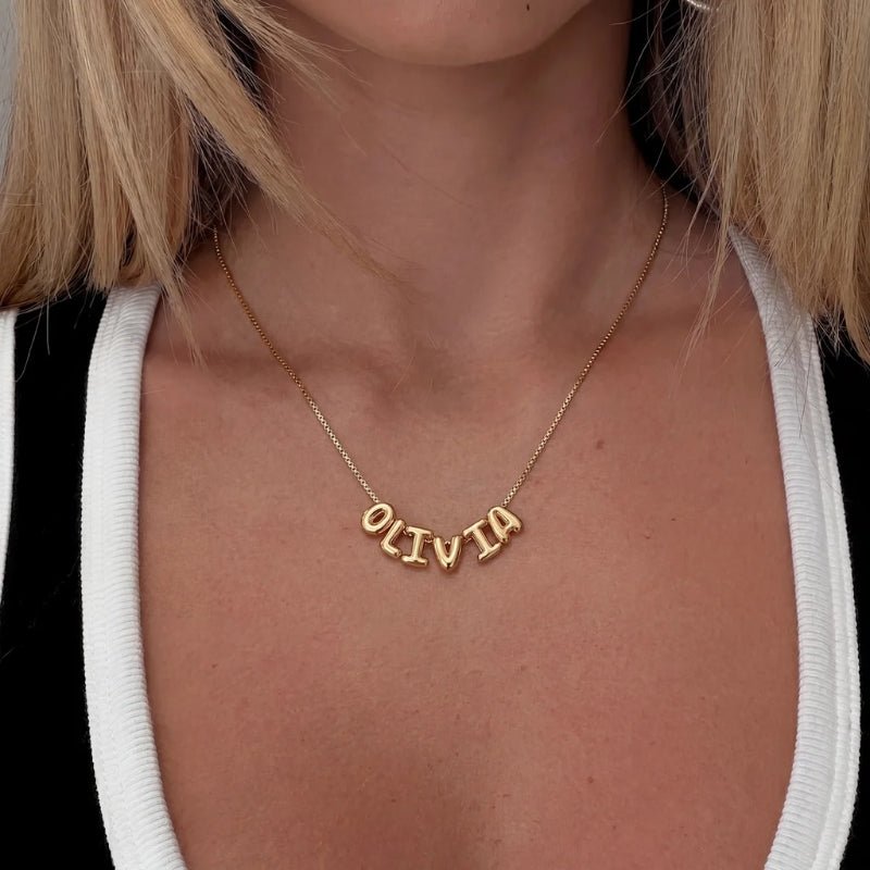 Bubble Name Necklace - 3D Gold Personalised