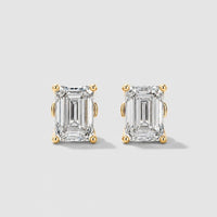 Smaragdgeslepen Moissanite Oorstekers