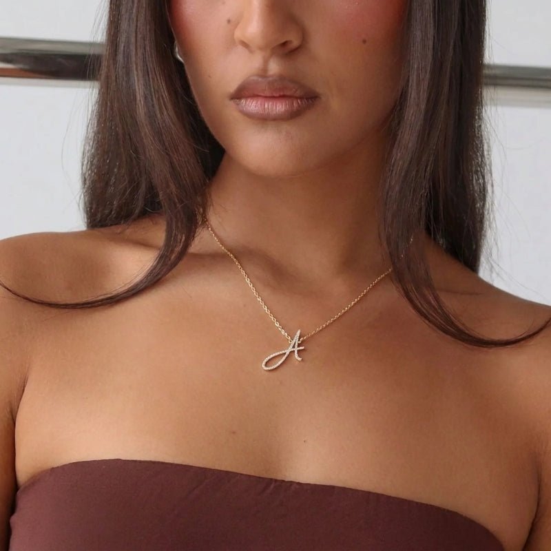 Initial Necklace - Sydney Script Gold