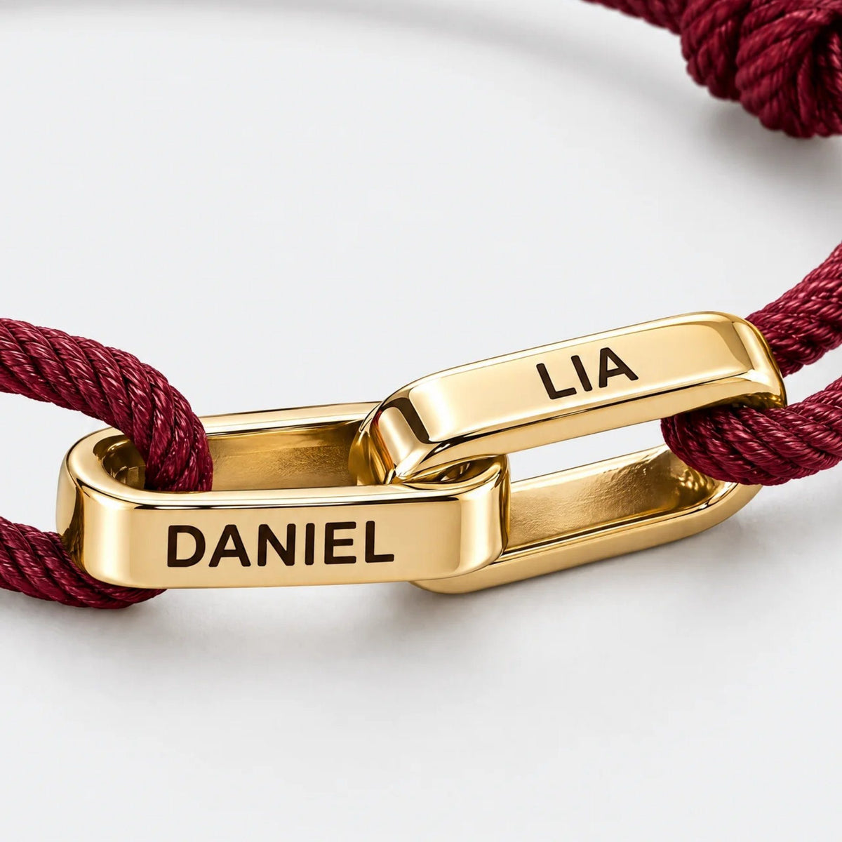 Interlocking Custom Name Cord Bracelet | Moonela