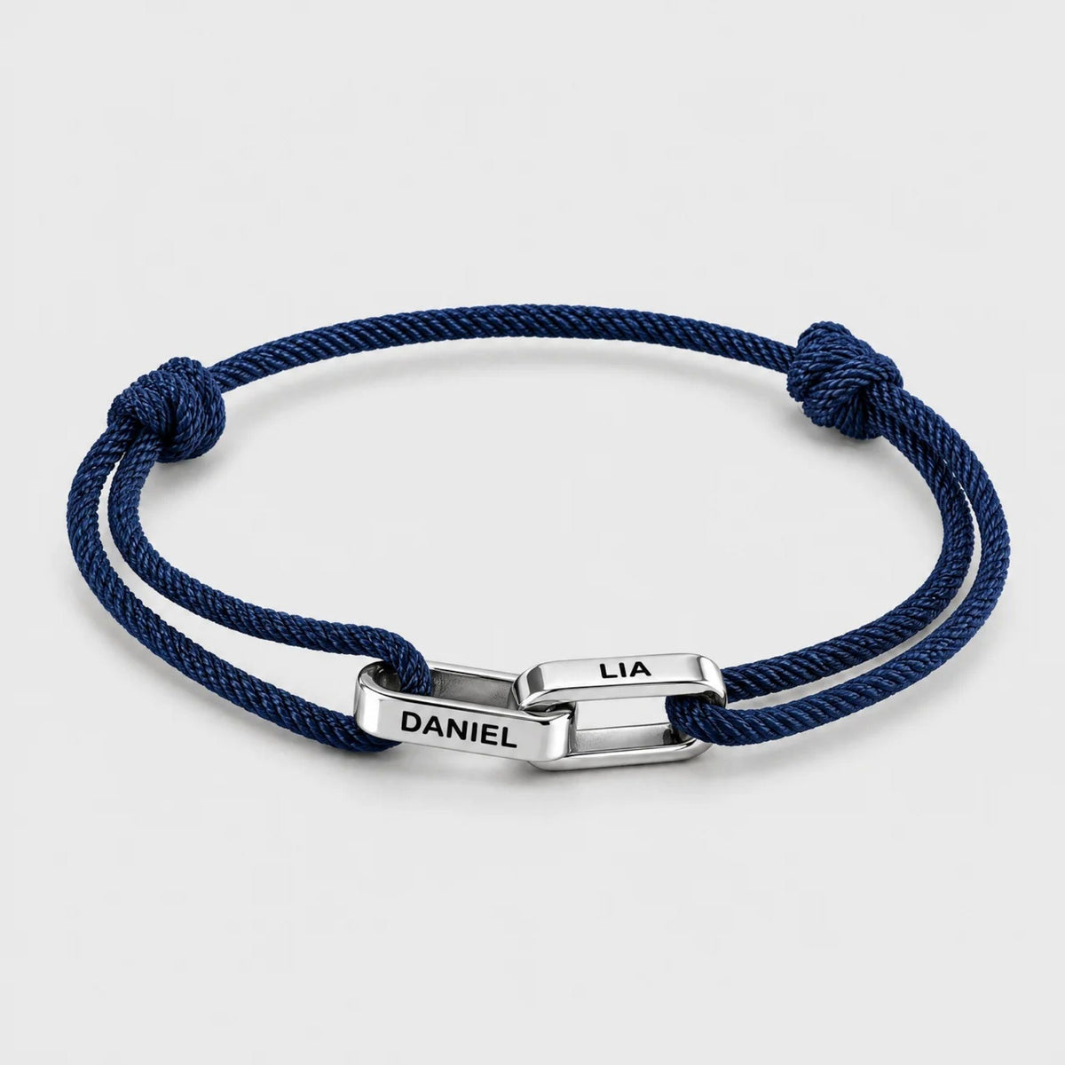 Interlocking Custom Name Cord Bracelet | Moonela