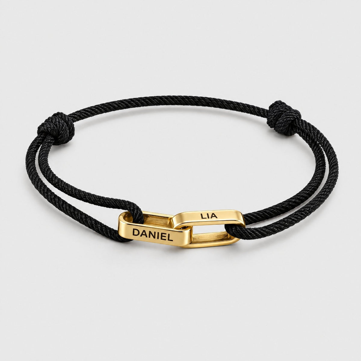 Interlocking Custom Name Cord Bracelet | Moonela