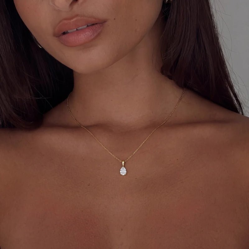Pear Cut Teardrop Necklace