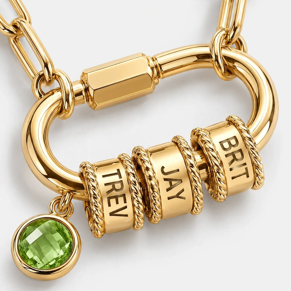 Carabiner Custom Name Birthstone Necklace | Moonela
