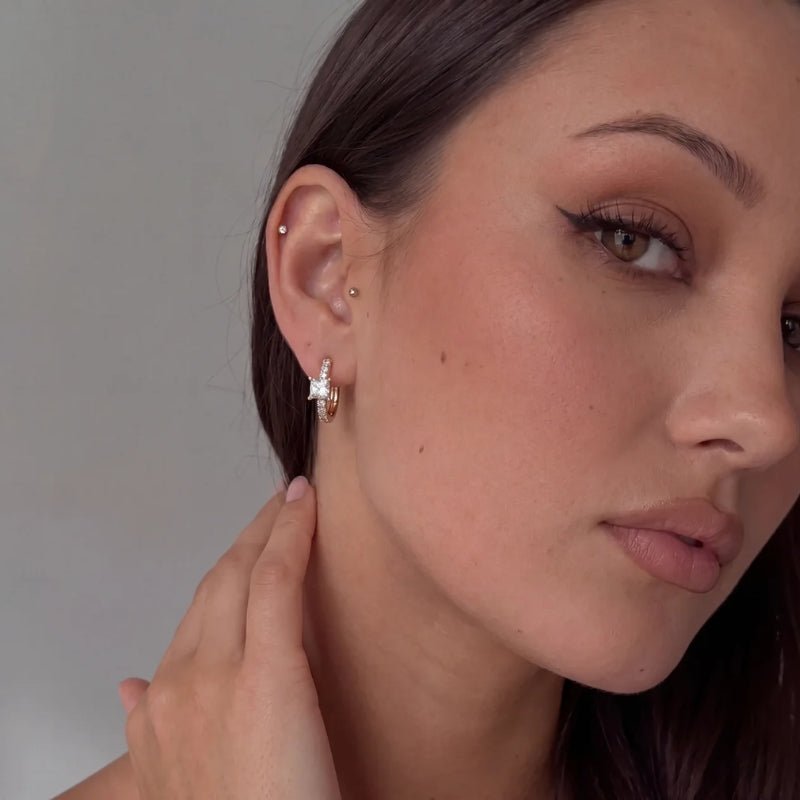 Crystal Hoop Earrings - Aurora