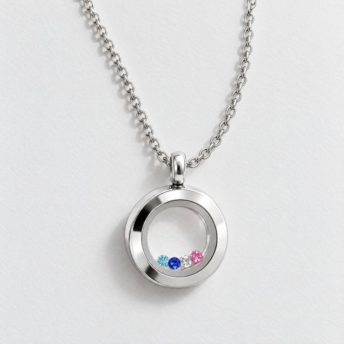Floating Birthstone Custom Locket Necklace | Moonela