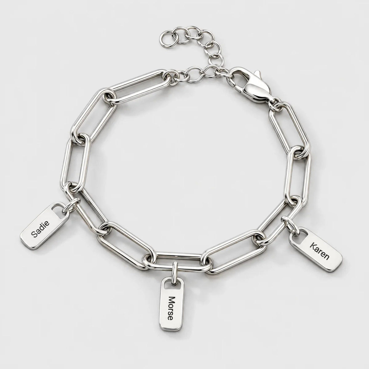 Paperclip Name Tag Custom Bracelet | Moonela