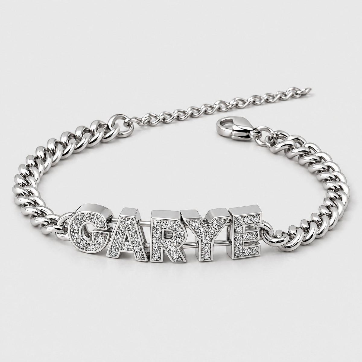 Pavé Block Letter Custom Name Bracelet | Moonela