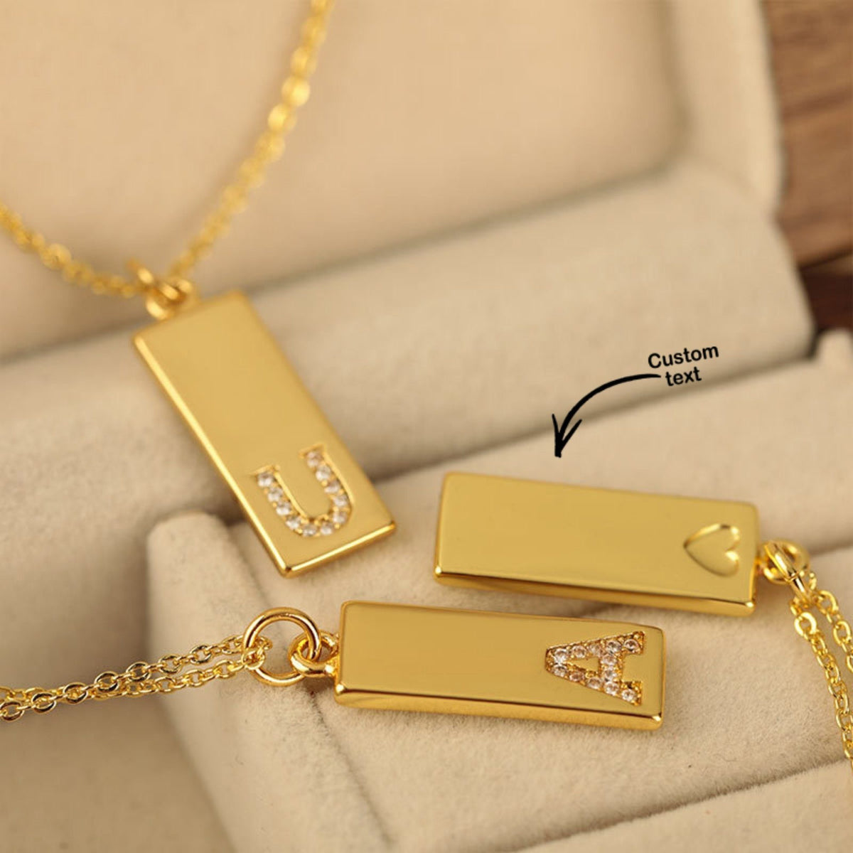 Pavé Initial Custom Bar Necklace | Moonela