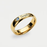 Geboortesteen Ring - Gepersonaliseerde Naam