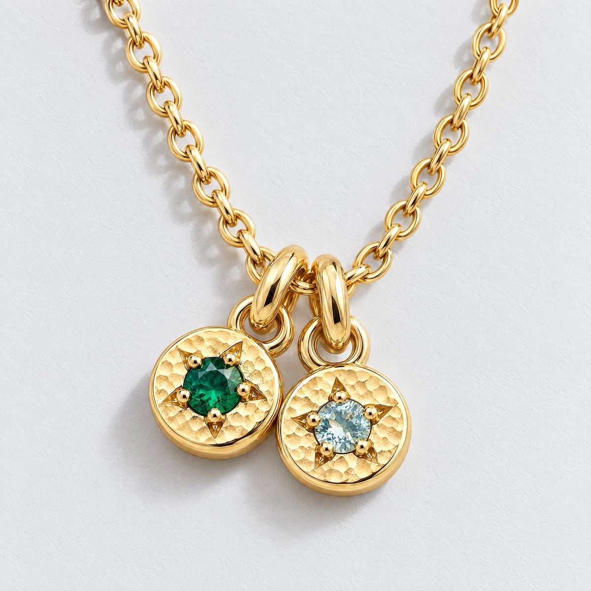 Star Charm Custom Birthstone Necklace - Gold | Moonela