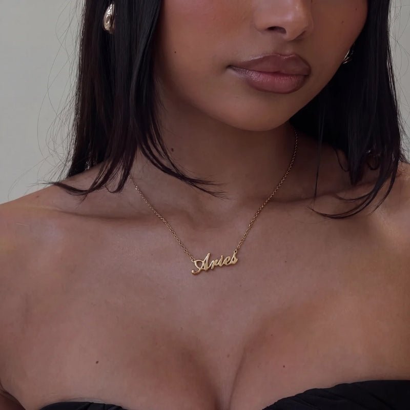 Zodiac Sign Gold Personalised Necklace